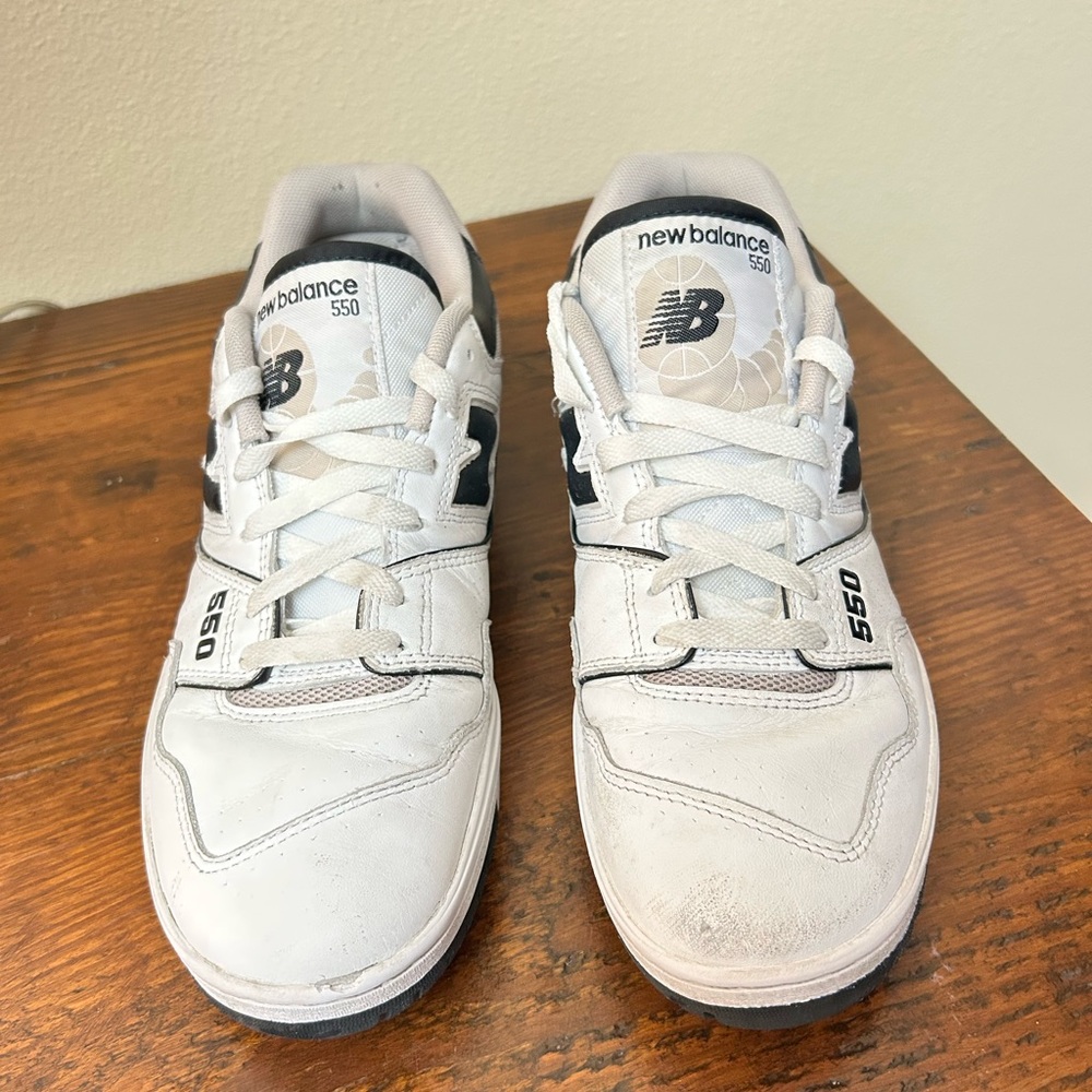 New Balance 550 White and Black Sneakers - Picture 4 of 5
